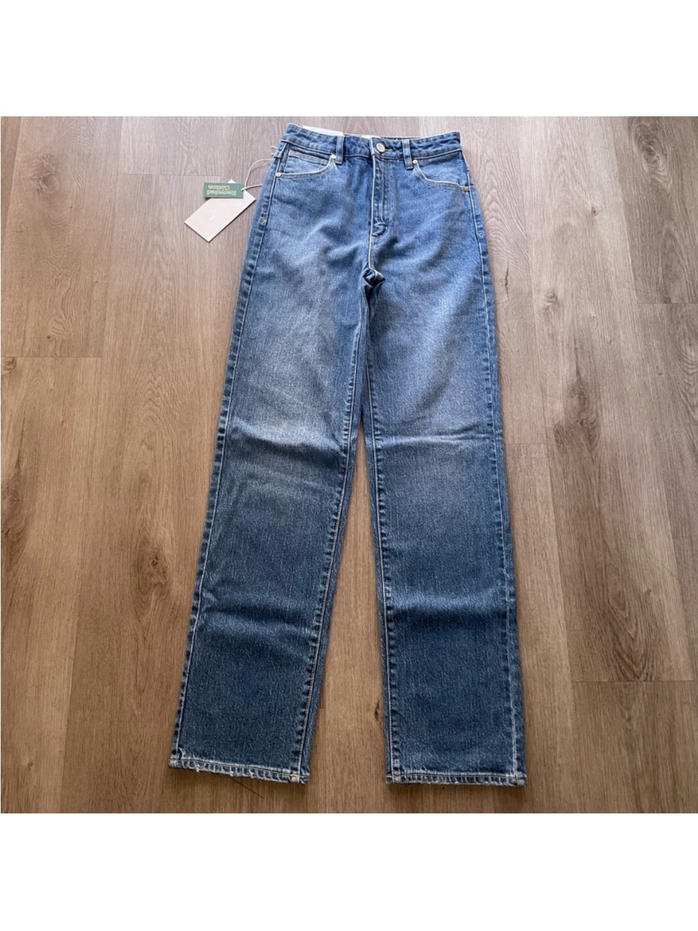 Abrand A 94 High Straight Leg Karla High Rise Zip Fly Stretch Denim Jeans 26